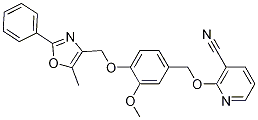 2-[3-methoxy-4-[(5-methyl-2-phenyl-4-oxazolyl)methoxy]benzyloxy]nicotinonitrile