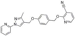 2-[4-[[3-methyl-1-(pyridin-2-yl)-1H-pyrazol-4-yl]methoxy]benzyloxy]nicotinonitrile