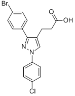 3-(4-Bromophenyl)-1-(4-chlorophenyl)pyrazole-4-propionic acid