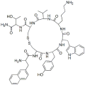 10-(4-aminobutyl)-19-[(2-amino-3-naphthalen-2-yl-propanoyl)amino]-N-(1 -carbamoyl-2-hydroxy-propyl)-16-[(4-hydroxyphenyl)methyl]-13-(1H-indol -3-ylmethyl)-6,9,12,15,18-pentaoxo-7-propan-2-yl-1,2-dithi